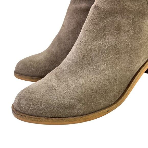 Steve Madden Lancaster Womens Taupe Gray Suede Leather Ankle Boots Booties sz 8 - Picture 8 of 16